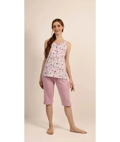 Pigiama spalla larga pinocchietto donna Jersey Gary 5259