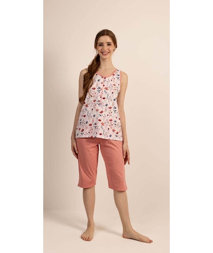 Pigiama spalla larga pinocchietto donna Jersey Gary 5259