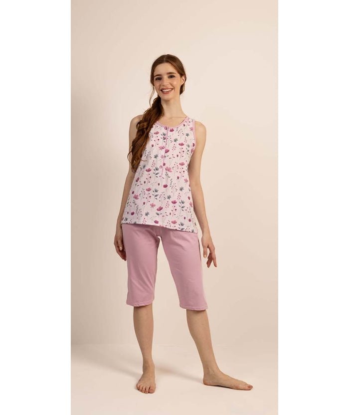 Pigiama spalla larga pinocchietto donna Jersey Gary 5259