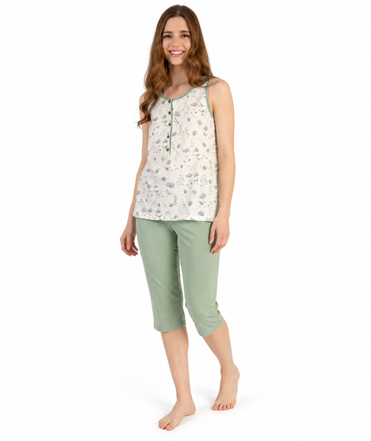 Pigiama spalla larga pinocchietto donna Jersey Gary 5259