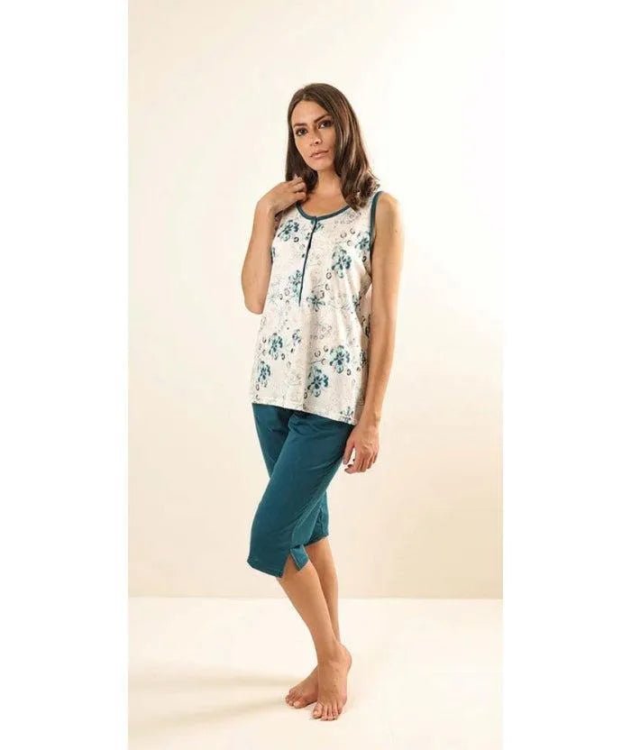 Pigiama spalla larga pinocchietto donna Jersey Gary Z55057