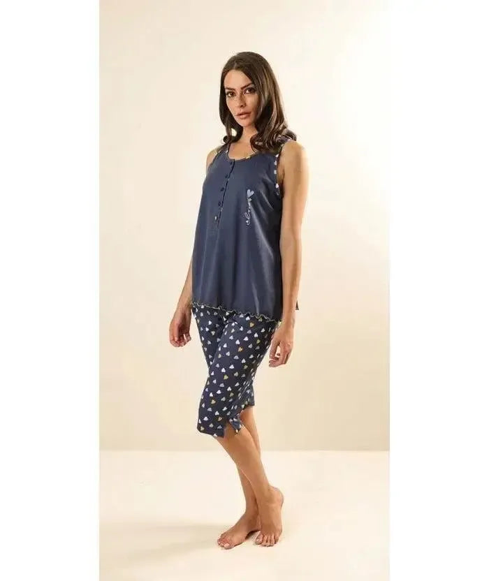 Pigiama spalla larga pinocchietto donna Jersey Gary Z55086