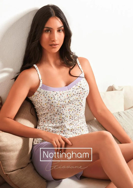 Pigiama spallina donna Nottingham corto in cotone PG49930