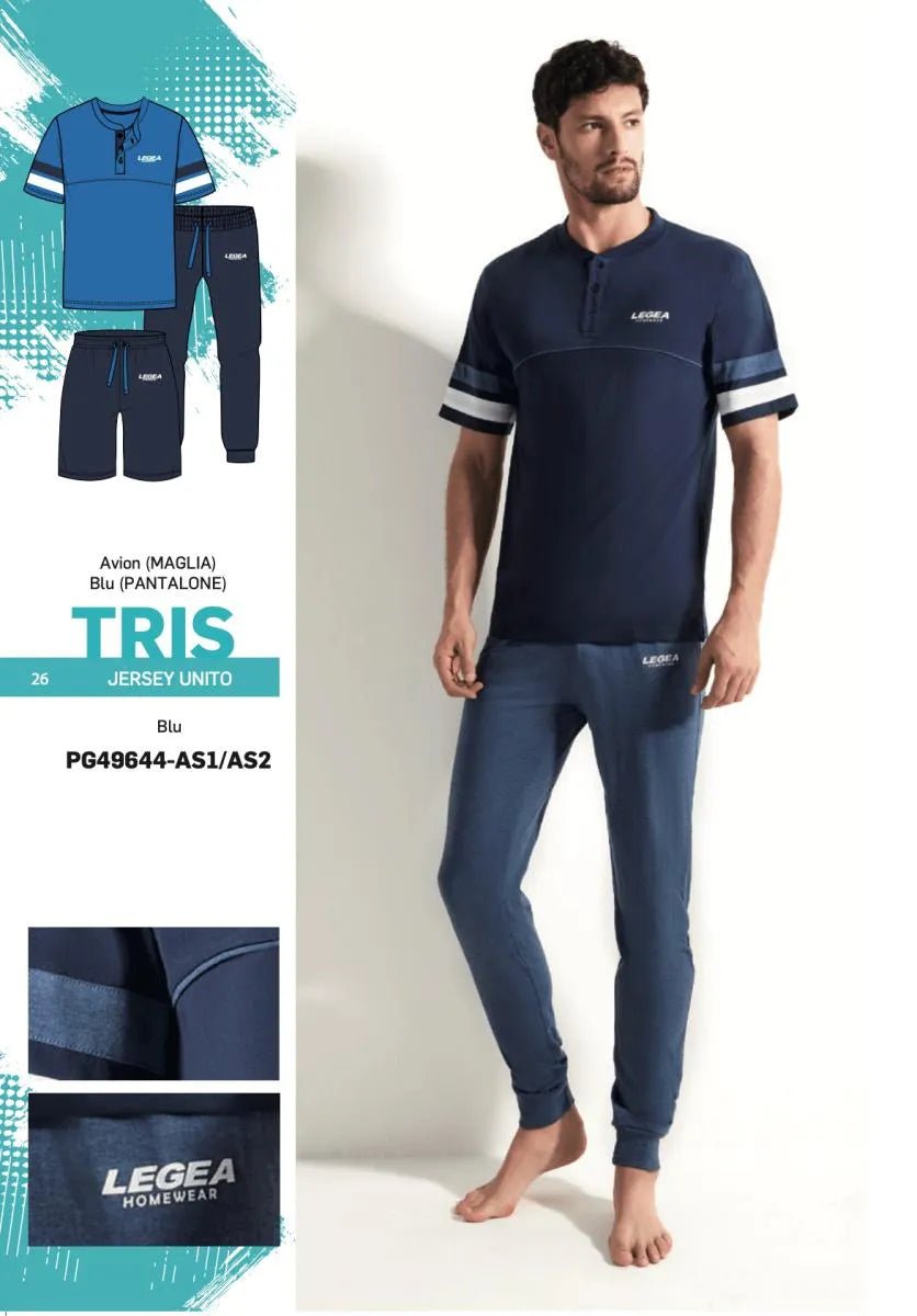 Pigiama tre pezzi uomo Legea 100% cotone PG49644