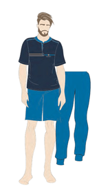 Pigiama tre pezzi uomo Nottingham 100% cotone NPA757