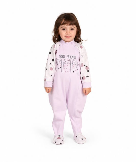 Pigiama tutone invernale neonata bambina Gary felpa 1055