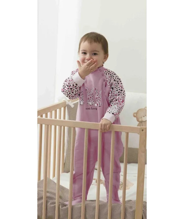 Pigiama tutone invernale neonata bambina Gary felpa 1169