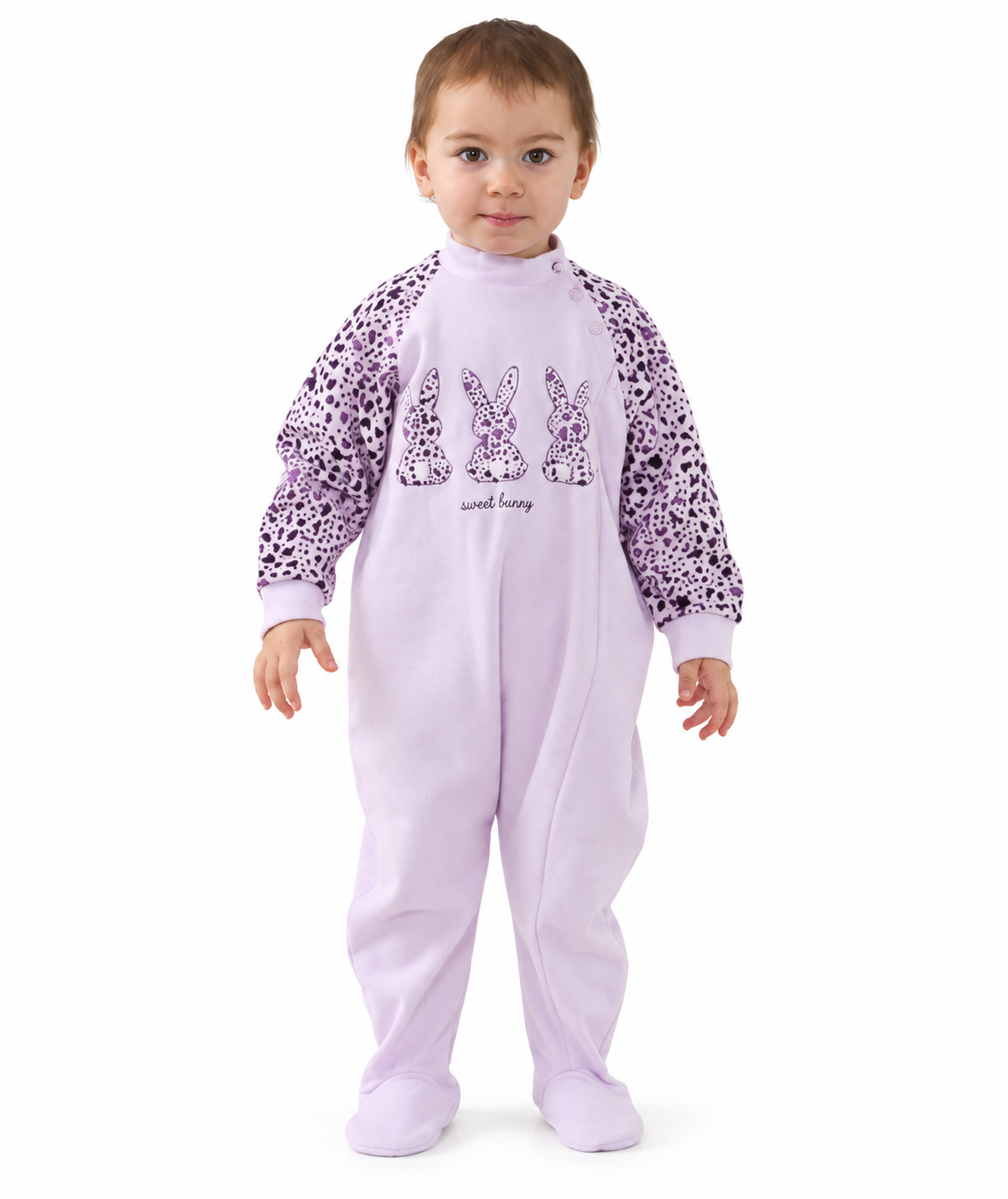 Pigiama tutone invernale neonata bambina Gary felpa 1169