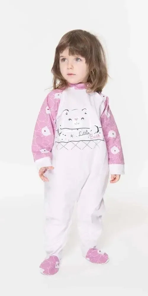 Pigiama tutone invernale neonata bambina Gary felpa Q10025