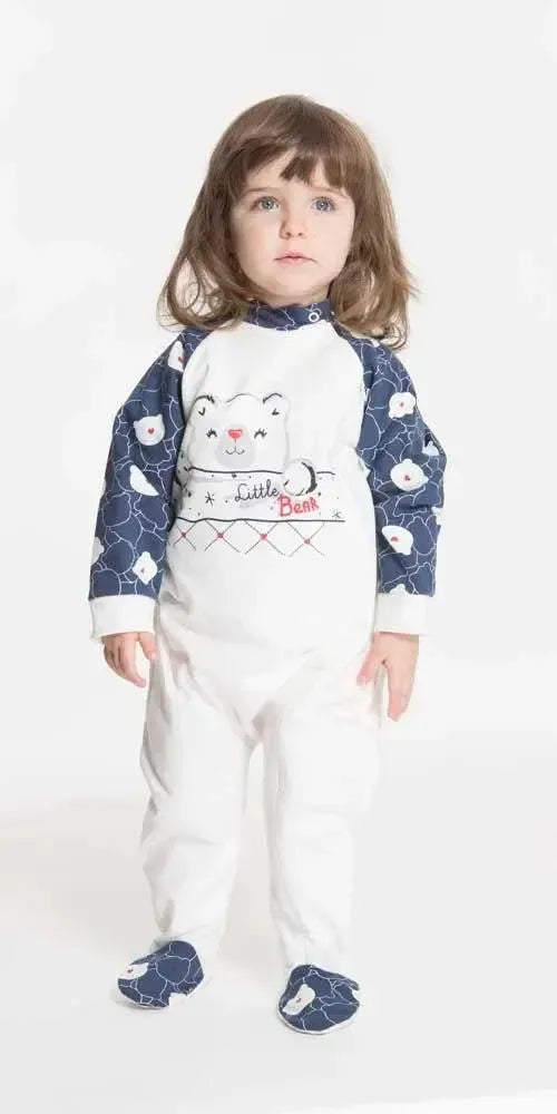 Pigiama tutone invernale neonata bambina Gary felpa Q10025