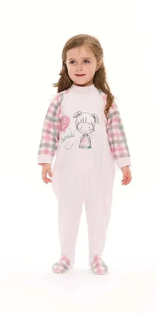 Pigiama tutone invernale neonata bambina Gary felpa S10026
