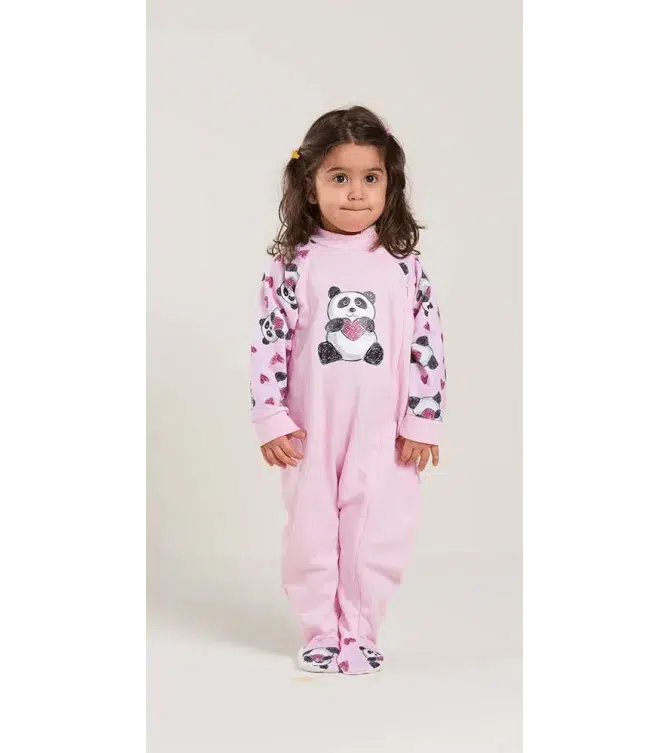 Pigiama tutone invernale neonata bambina Gary felpa V10026
