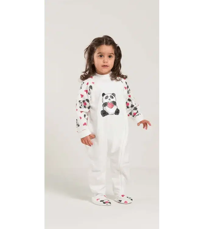 Pigiama tutone invernale neonata bambina Gary felpa V10026