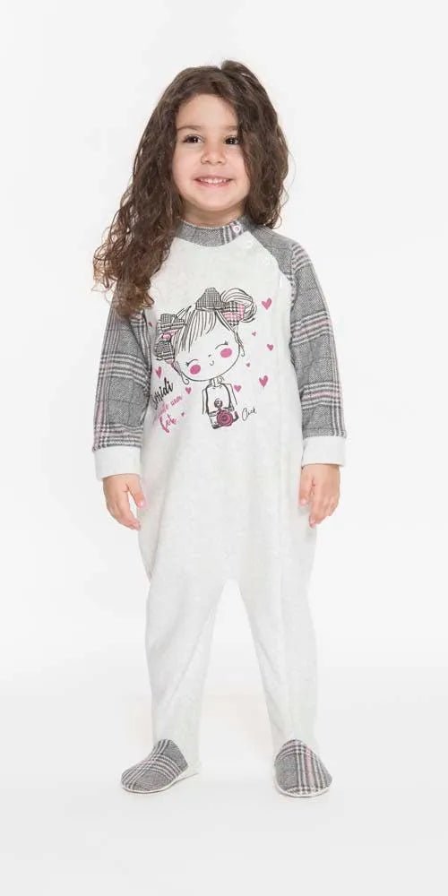 Pigiama tutone invernale neonata bambina Gary in punto Milano Q10050