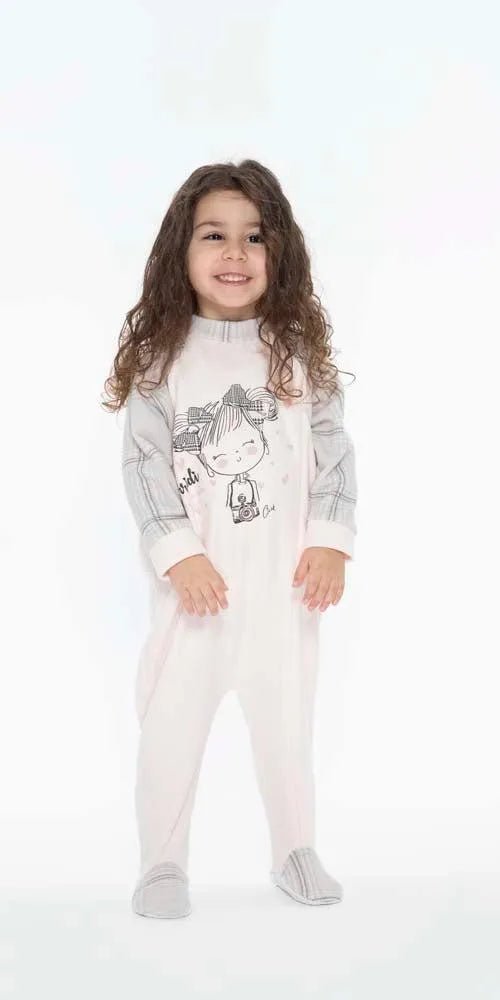 Pigiama tutone invernale neonata bambina Gary in punto Milano Q10050