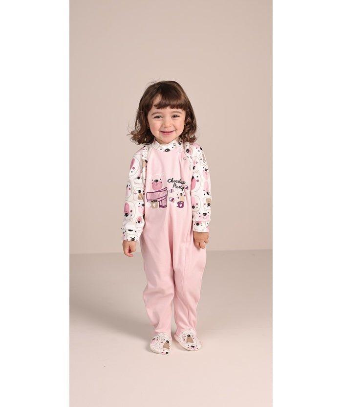 Pigiama tutone invernale neonata bambina Gary interlock 1037