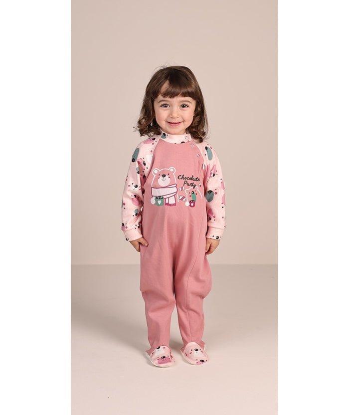 Pigiama tutone invernale neonata bambina Gary interlock 1037