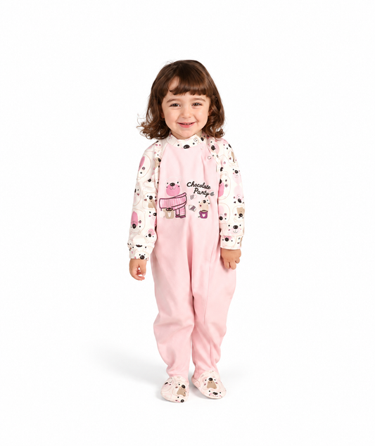 Pigiama tutone invernale neonata bambina Gary interlock 1037