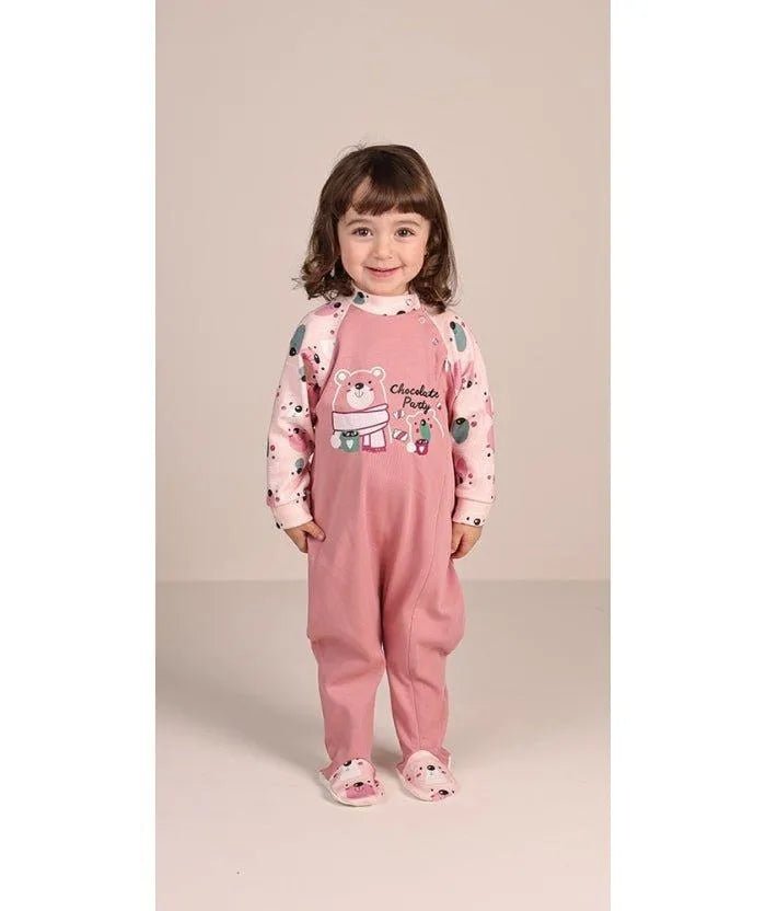 Pigiama tutone invernale neonata bambina Gary interlock 1037