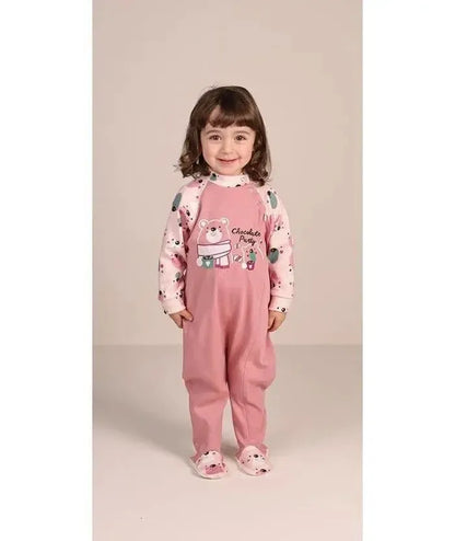 Pigiama tutone invernale neonata bambina Gary interlock 1037
