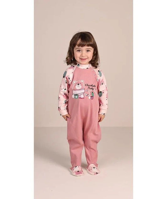 Pigiama tutone invernale neonata bambina Gary interlock 1037