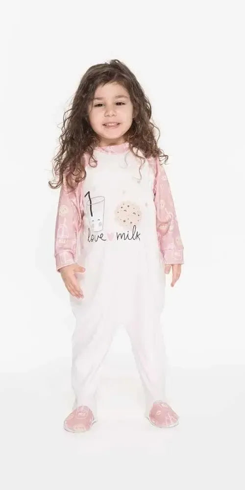 Pigiama tutone invernale neonata bambina Gary interlock Q10007