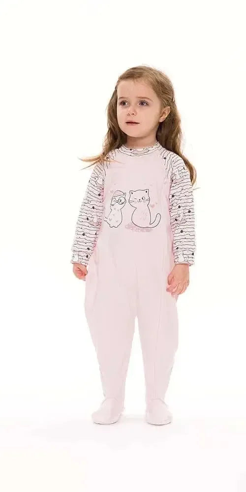 Pigiama tutone invernale neonata bambina Gary interlock S10007