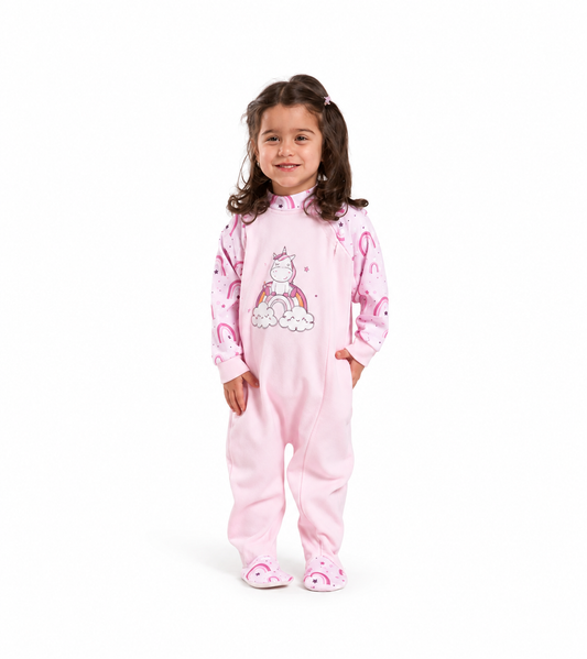 Pigiama tutone invernale neonata bambina Gary interlock V10007