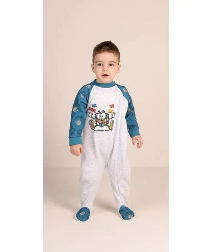 Pigiama tutone invernale neonato bambino Gary felpa 1046