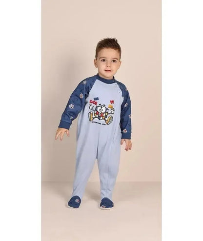 Pigiama tutone invernale neonato bambino Gary felpa 1046