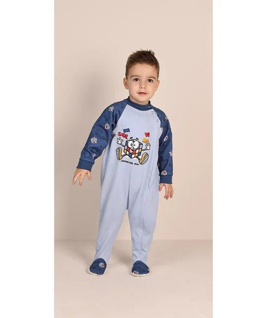 Pigiama tutone invernale neonato bambino Gary felpa 1046