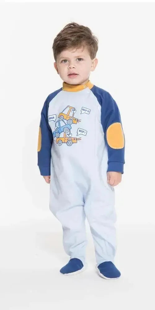 Pigiama tutone invernale neonato bambino Gary felpa Q10036