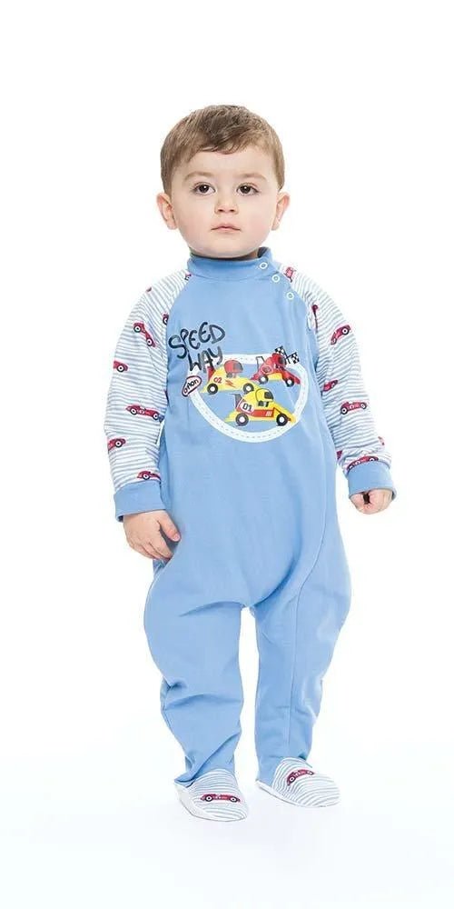 Pigiama tutone invernale neonato bambino Gary felpa S10037