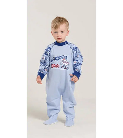 Pigiama tutone invernale neonato bambino Gary felpa V10037