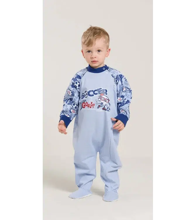 Pigiama tutone invernale neonato bambino Gary felpa V10037