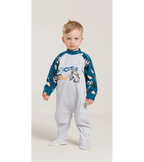 Pigiama tutone invernale neonato bambino Gary felpa V10037