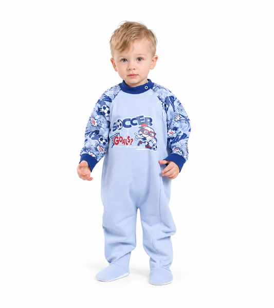 Pigiama tutone invernale neonato bambino Gary felpa V10037
