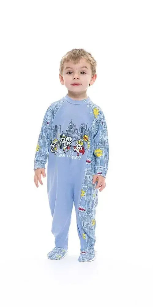 Pigiama tutone invernale neonato bambino Gary interlock S10018