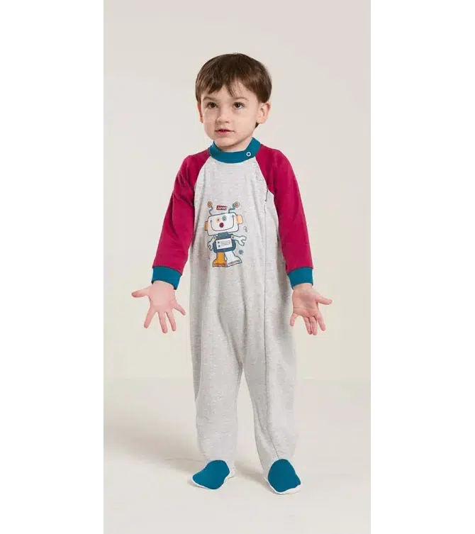 Pigiama tutone invernale neonato bambino Gary interlock V10017