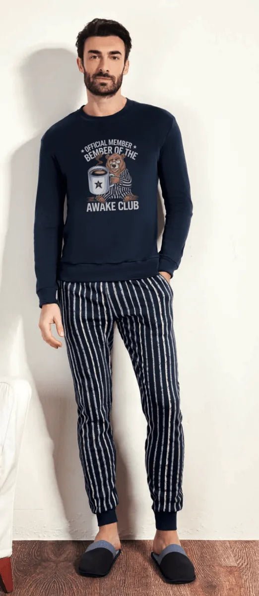 Pigiama uomo Hollywood Milano girocollo caldo cotone interlock HPA007