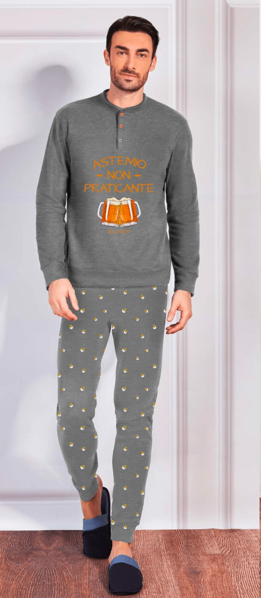 Pigiama uomo Hollywood Milano serafino caldo cotone interlock HPA013