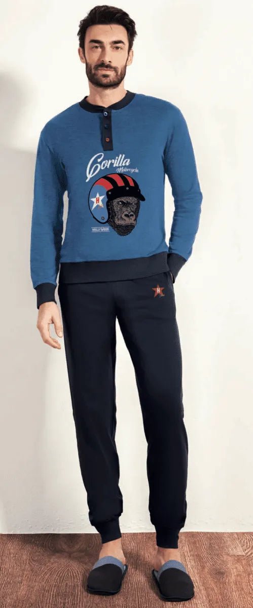 Pigiama uomo Hollywood Milano serafino caldo cotone interlock HPA019