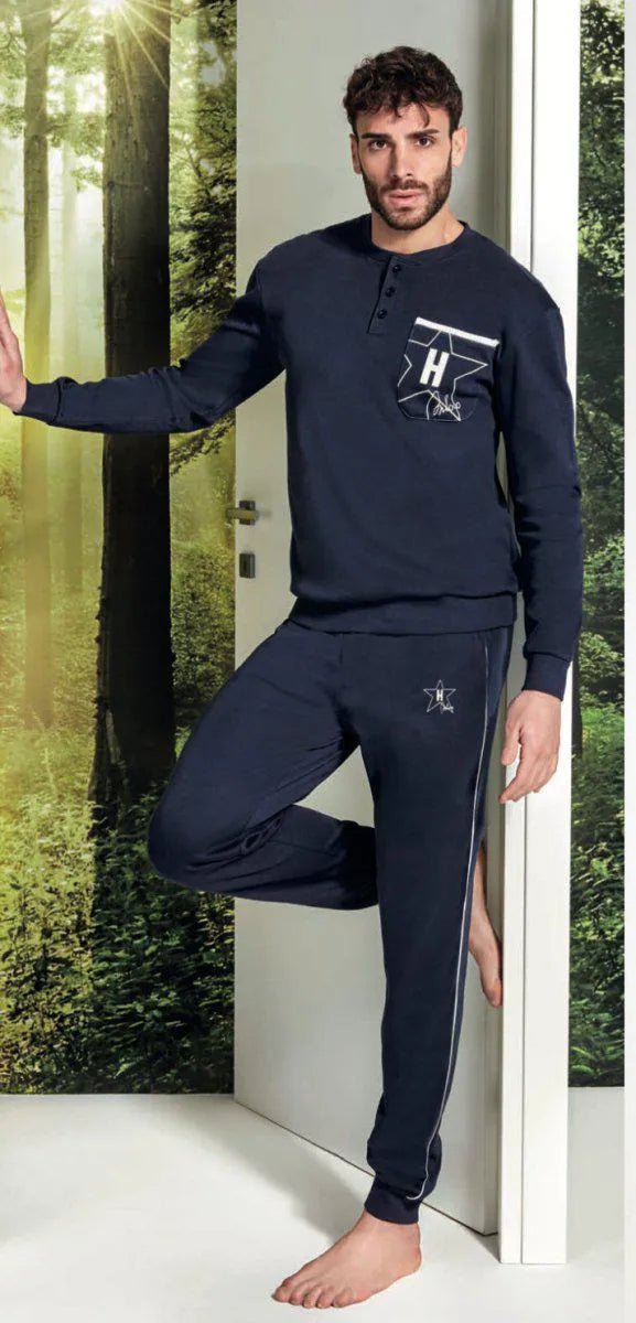 Pigiama uomo Hollywood Milano serafino caldo cotone interlock PG44924