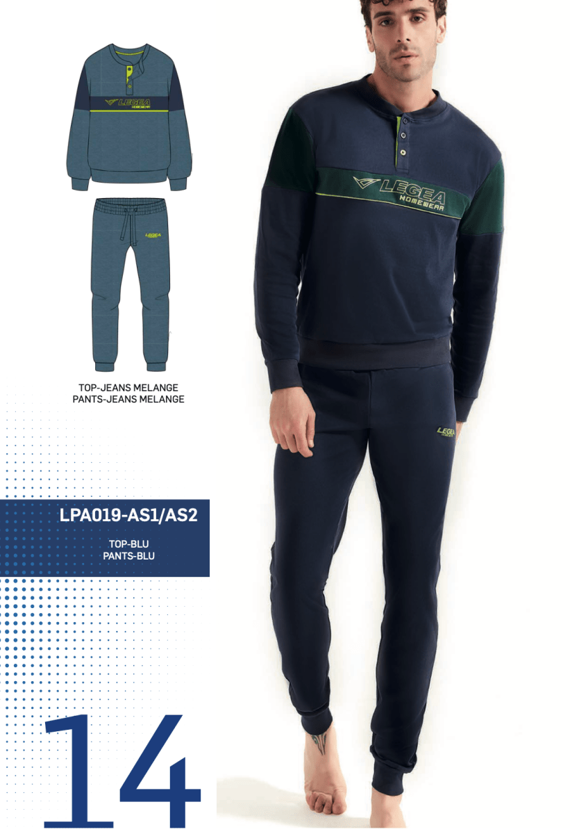 Pigiama uomo Legea caldo cotone interlock LPA019