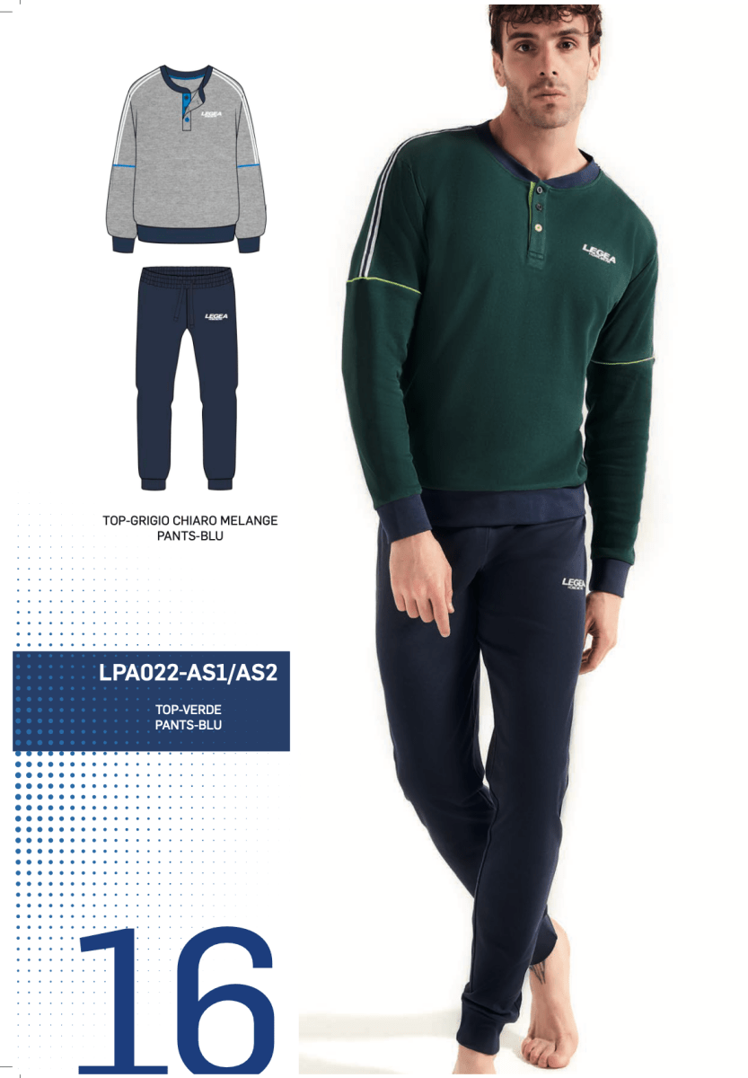 Pigiama uomo Legea caldo cotone interlock LPA022