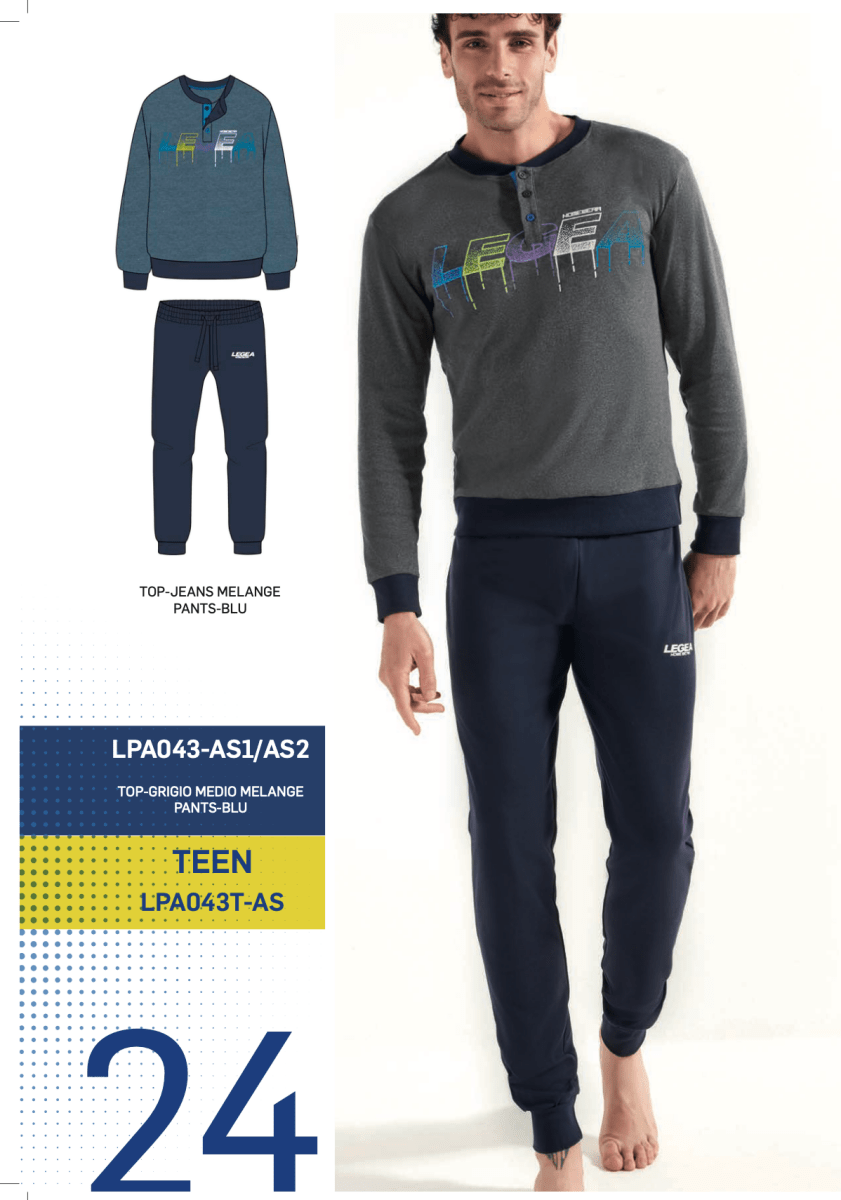 Pigiama uomo Legea caldo cotone interlock LPA043