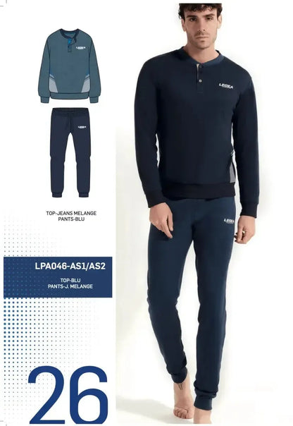 Pigiama uomo Legea caldo cotone interlock LPA046