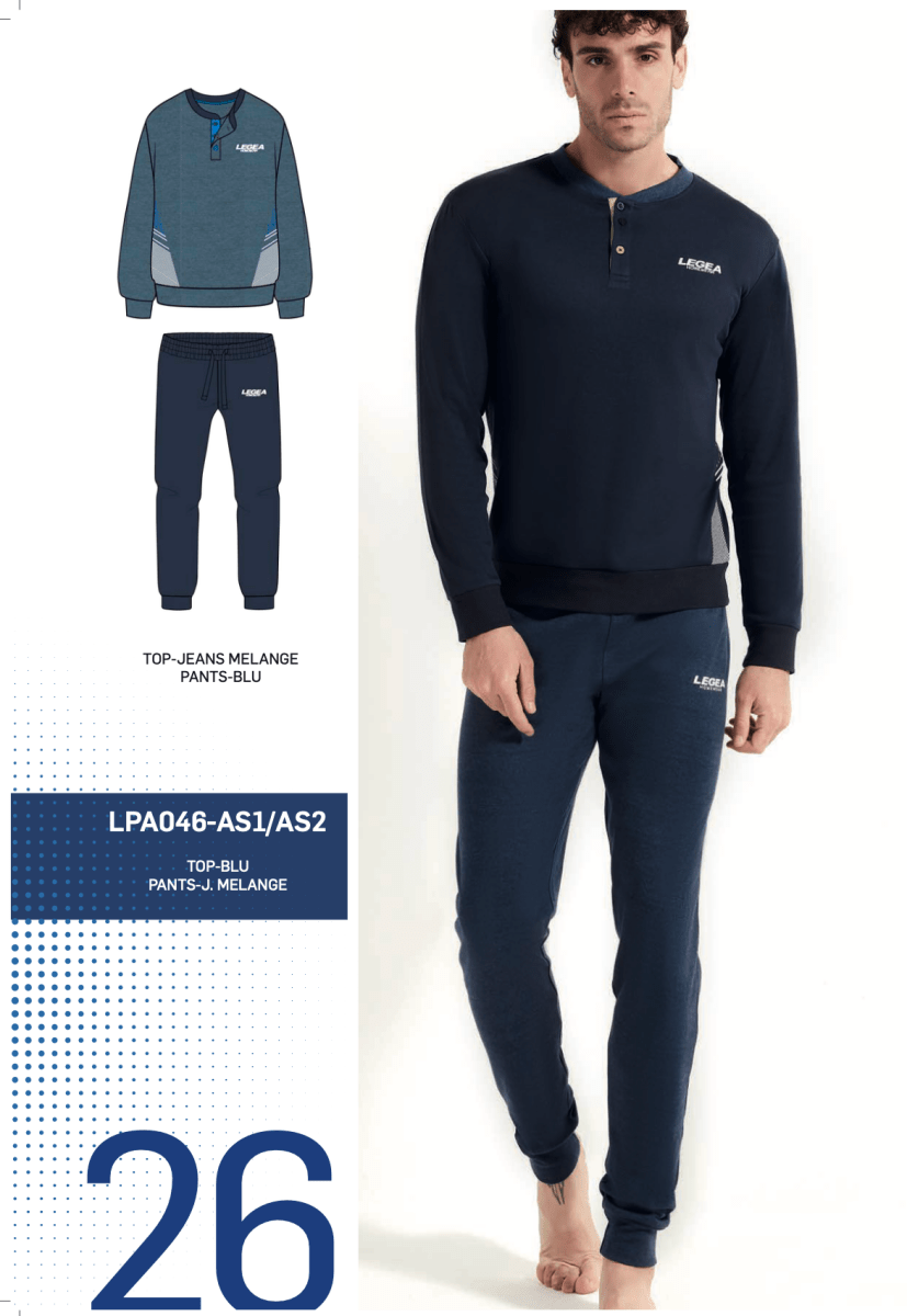 Pigiama uomo Legea caldo cotone interlock LPA046