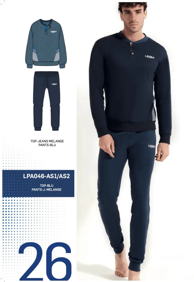 Pigiama uomo Legea caldo cotone interlock LPA046