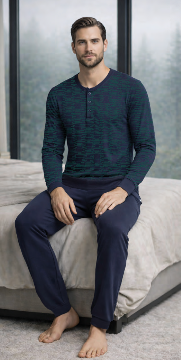 Pigiama uomo Nottingham caldo cotone interlock NPB492